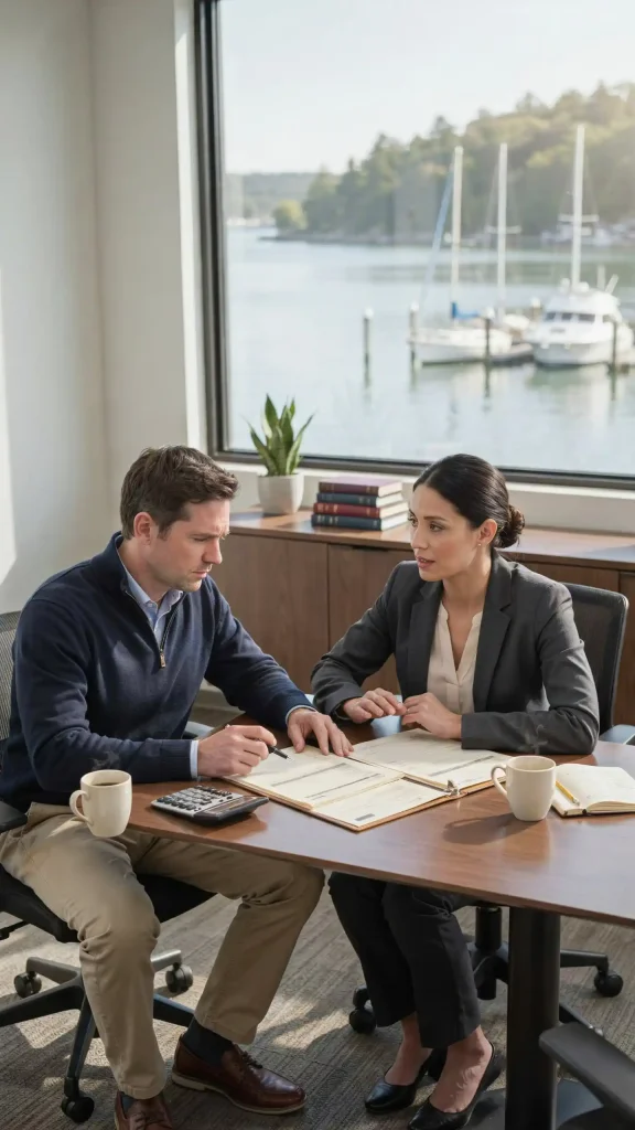 Boat buyer applying for a boat loan through a bank or credit union