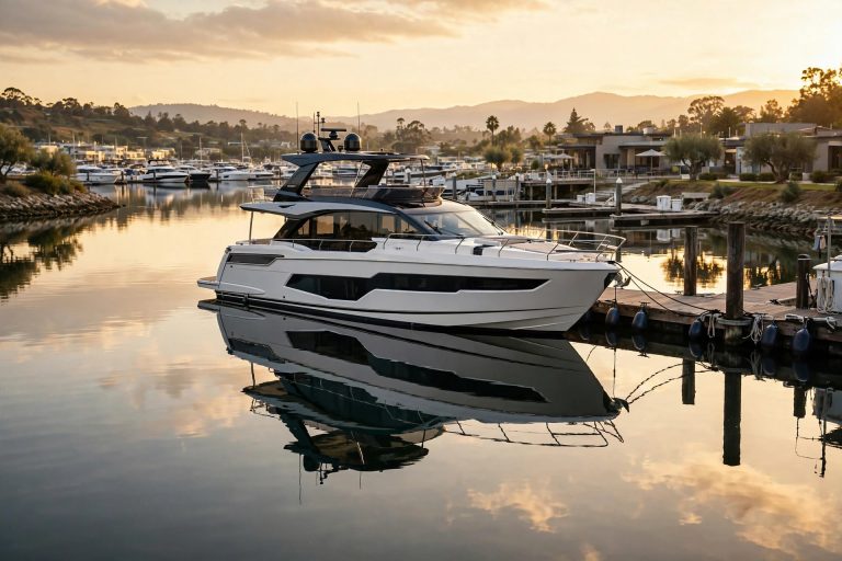 Boat docked at a marina