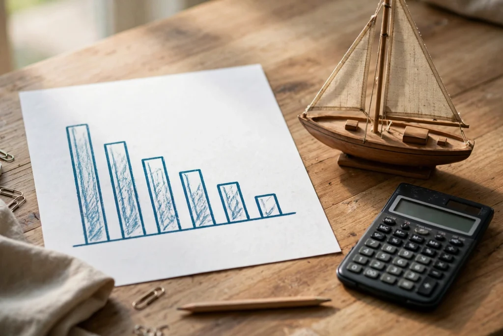 Monthly payment comparison for 10, 15 and 20 year boat loan terms